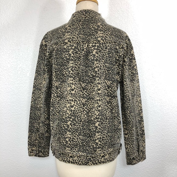 Ashley Mason Distressed Jacket Leopard Print - Picture 4 of 8